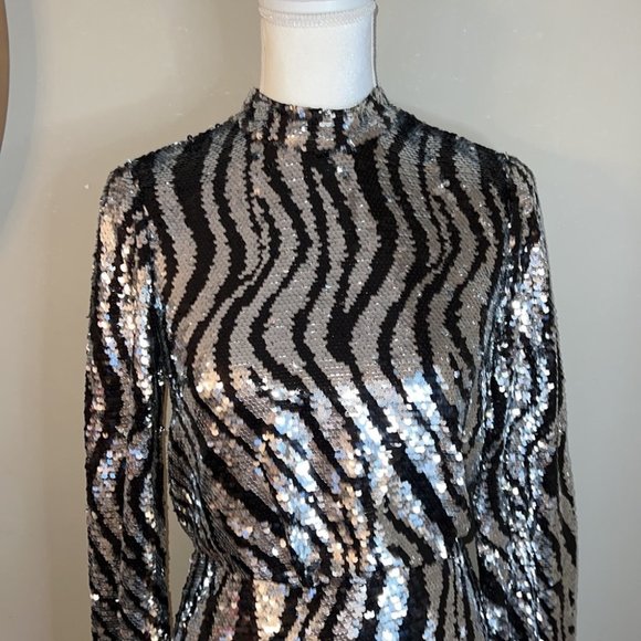 Ted Baker Louu Sequin Mini Dress US Size 2 - Picture 3 of 13